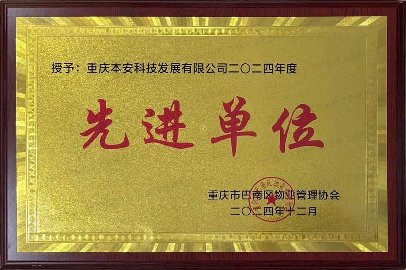 巴南区物业协会2024年先进单位