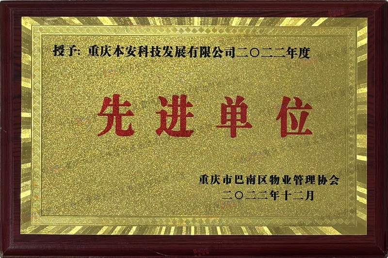 巴南物业管理协会 2022年先进单位 