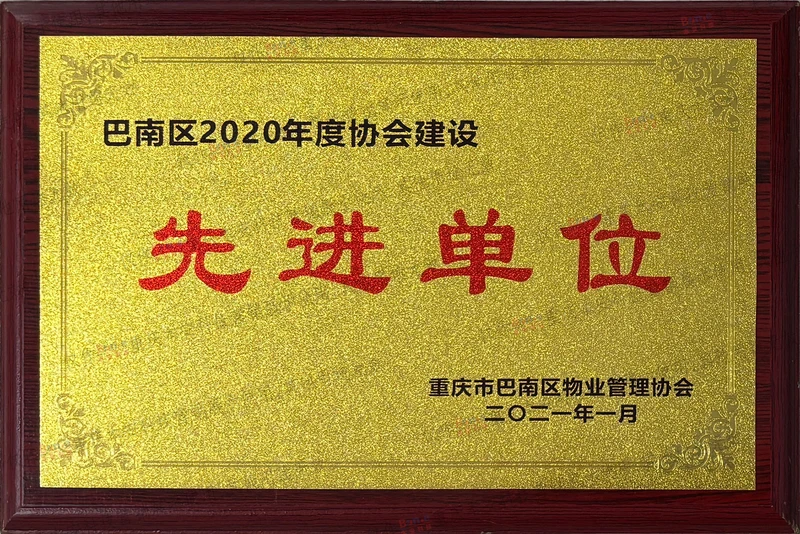 巴南区物业协会2020年先进单位